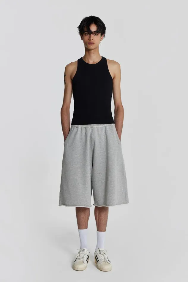 Men Jaded London Shorts and Jorts Grey Marl Colossus Jogger Shorts