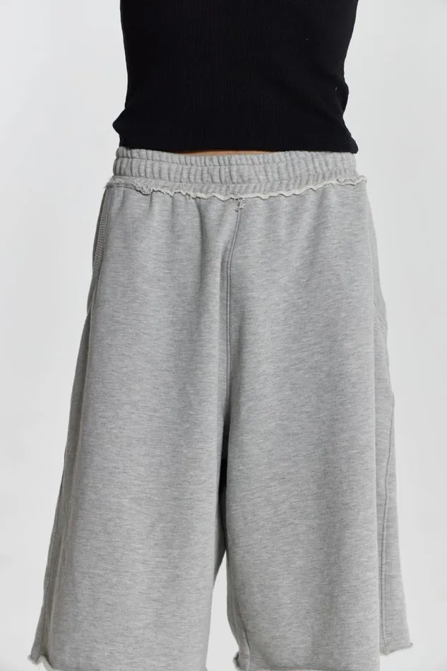 Men Jaded London Shorts and Jorts Grey Marl Colossus Jogger Shorts