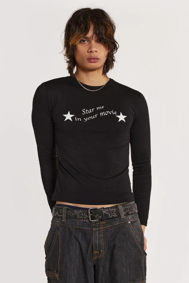 Men Jaded London TShirts Movie Star Long Sleeve Top