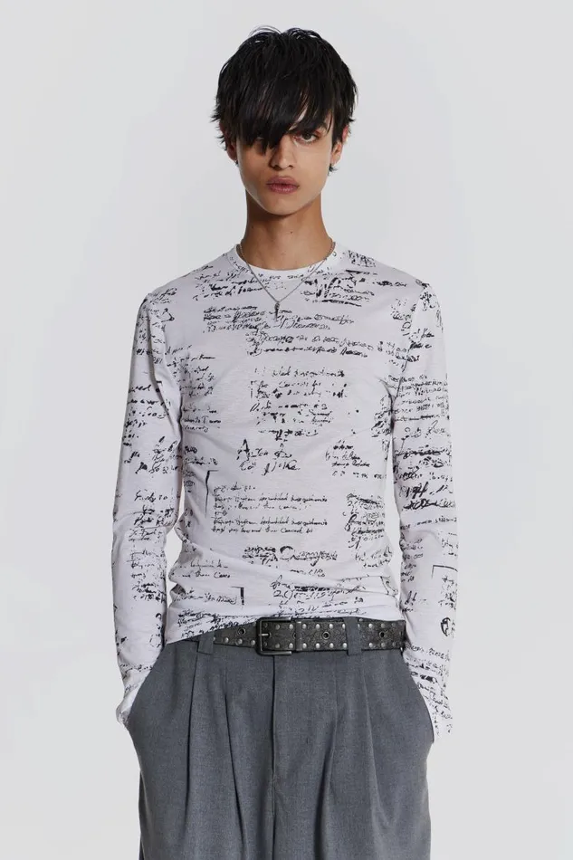 Men Jaded London TShirts Scripture Long Sleeve