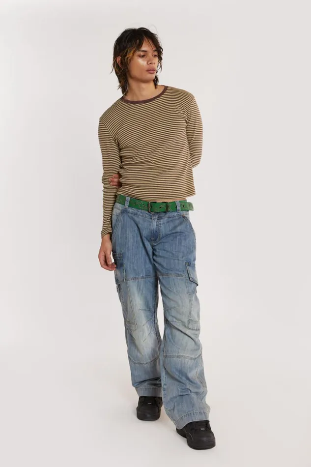 Men Jaded London TShirts Slouchy Long Sleeve Tee