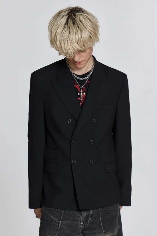 Men Jaded London Tailoring Black Goliath Blazer
