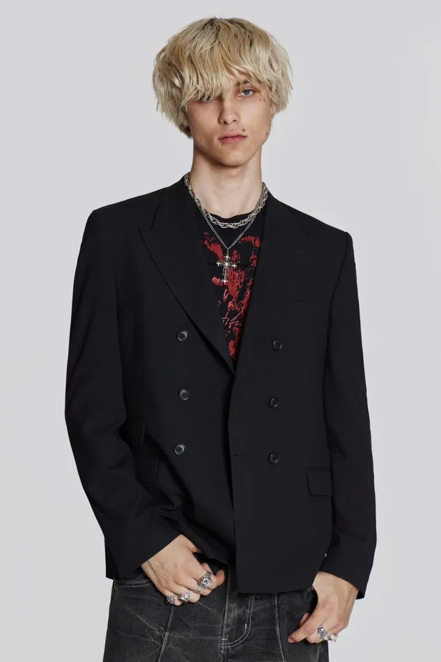 Men Jaded London Tailoring Black Goliath Blazer