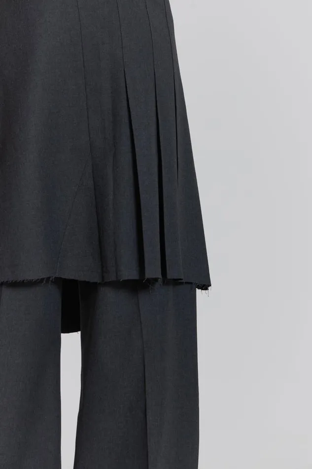 Men Jaded London Tailoring Steel Pleated Skirt