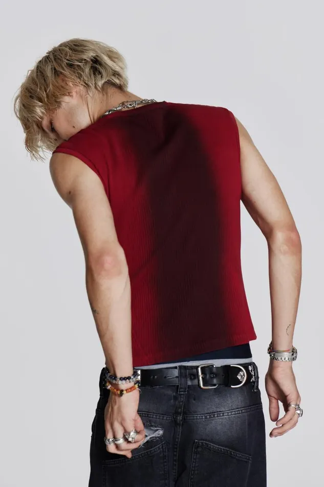 Men Jaded London Vests Red Glare Tank