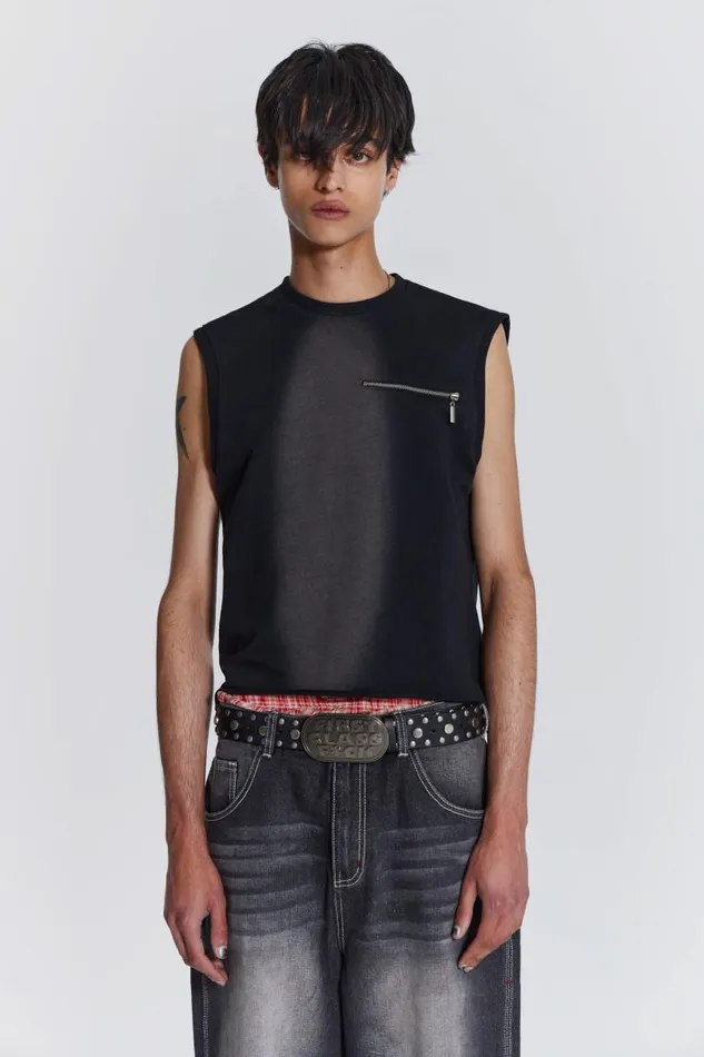 Men Jaded London Vests Shade Loopback Tank