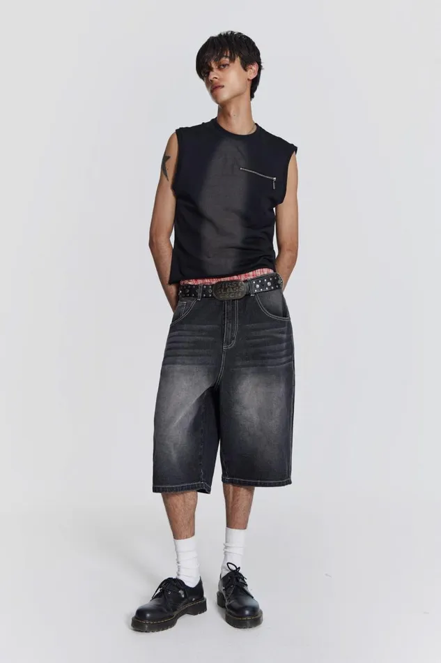 Men Jaded London Vests Shade Loopback Tank