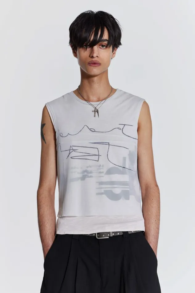 Men Jaded London Vests Surge Layered Tank