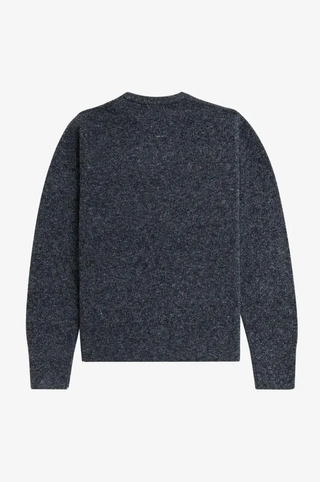 Men Knitwear Fred Perry Boucle Crew Neck Jumper Navylight Ice
