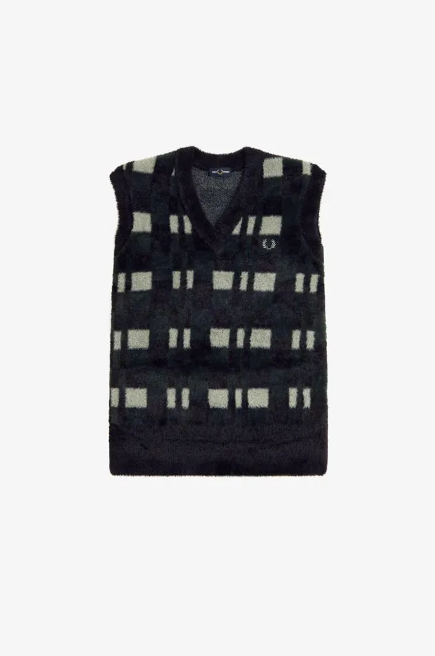Men Knitwear Fred Perry Chequerboard Tank Black