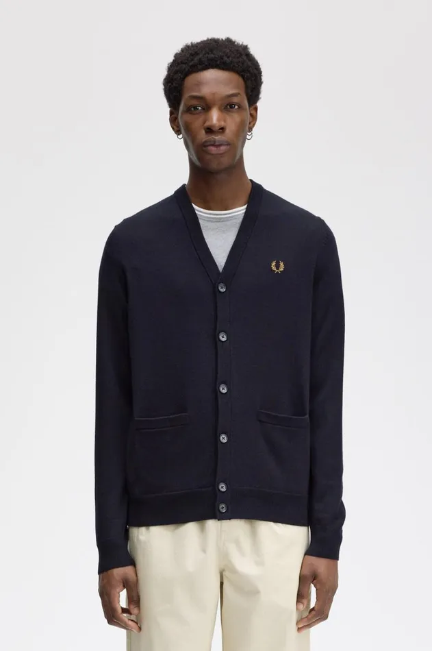 Men Knitwear Fred Perry Classic Cardigan Navy
