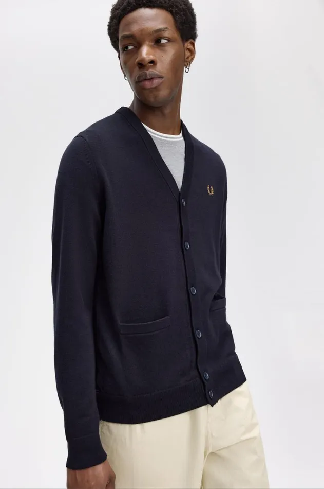 Men Knitwear Fred Perry Classic Cardigan Navy