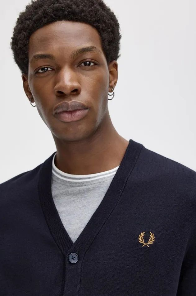 Men Knitwear Fred Perry Classic Cardigan Navy