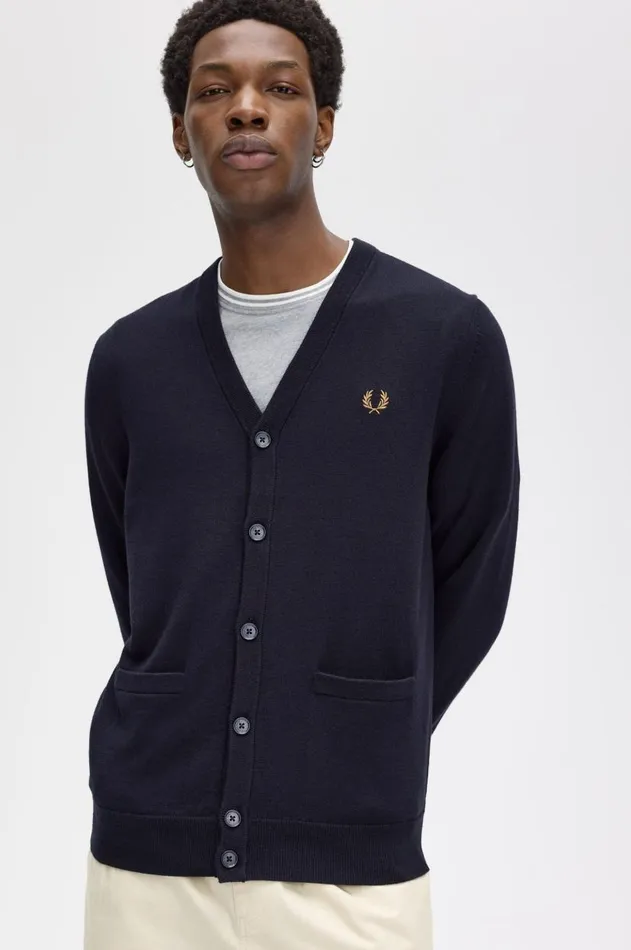 Men Knitwear Fred Perry Classic Cardigan Navy