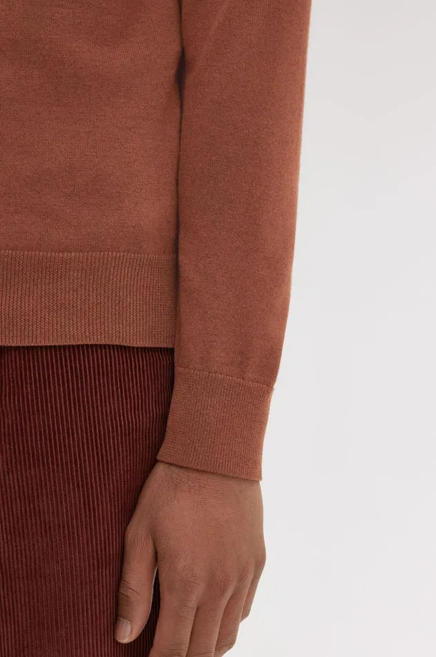 Men Knitwear Fred Perry Classic Crew Neck Jumper Whisky Brown