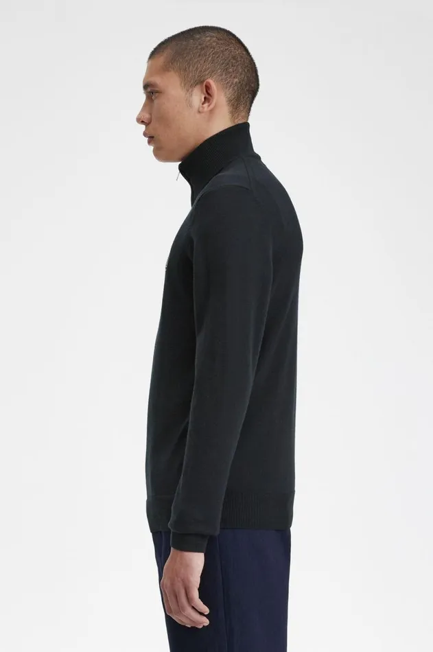 Men Knitwear Fred Perry Classic Half Zip Jumper Black