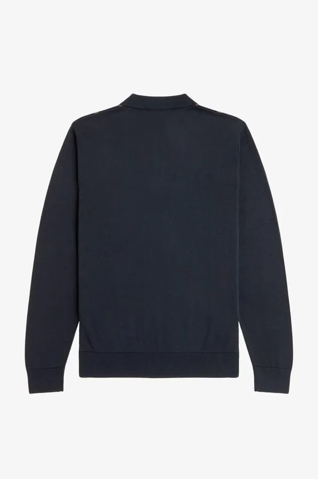 Men Knitwear Fred Perry Knitted Shirt Navy