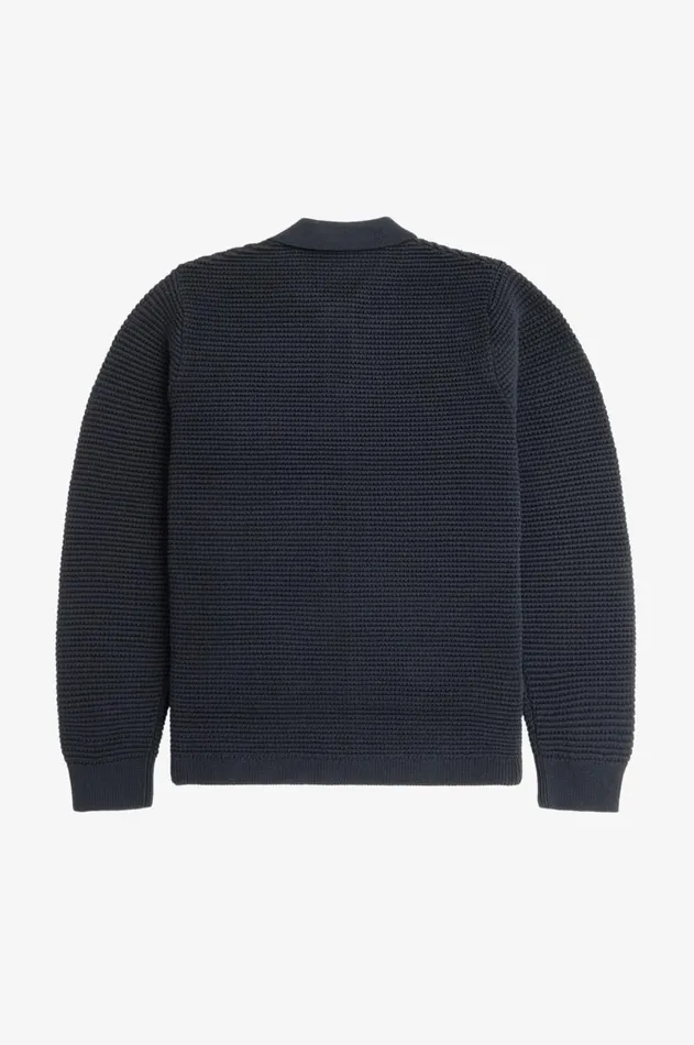 Men Knitwear Fred Perry Pointelle Cardigan Navy