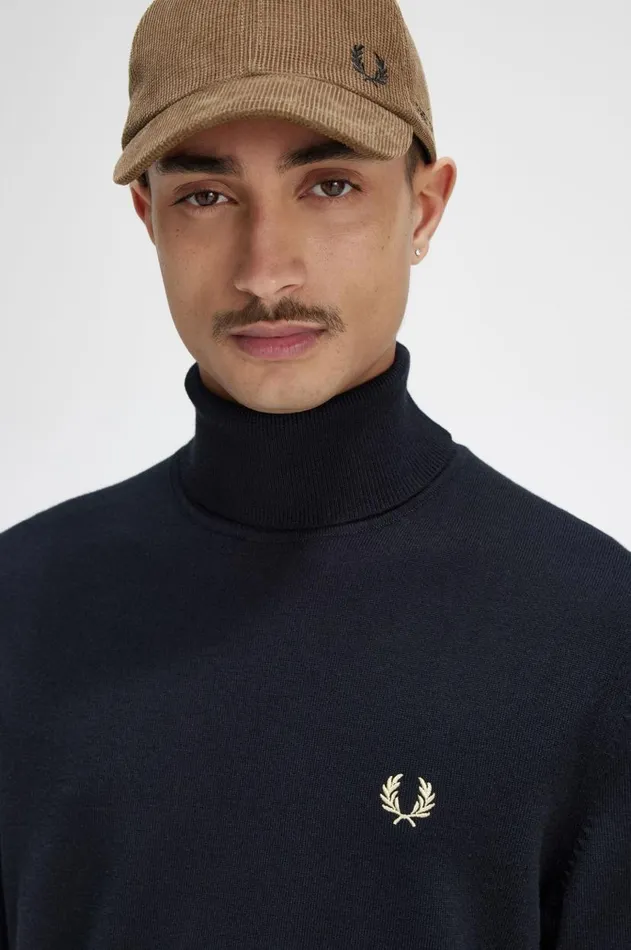 Men Knitwear Fred Perry Roll Neck Jumper Black