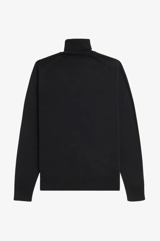 Men Knitwear Fred Perry Roll Neck Jumper Black