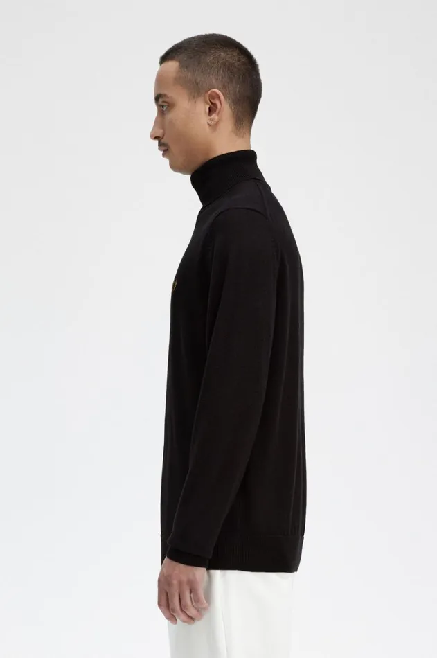 Men Knitwear Fred Perry Roll Neck Jumper Navy