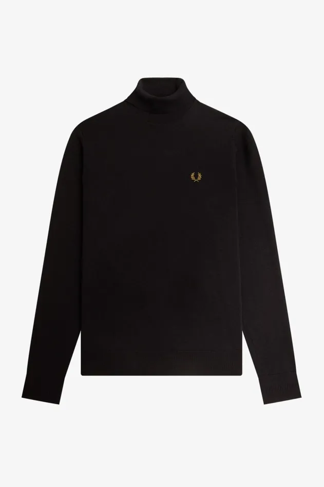 Men Knitwear Fred Perry Roll Neck Jumper Navy