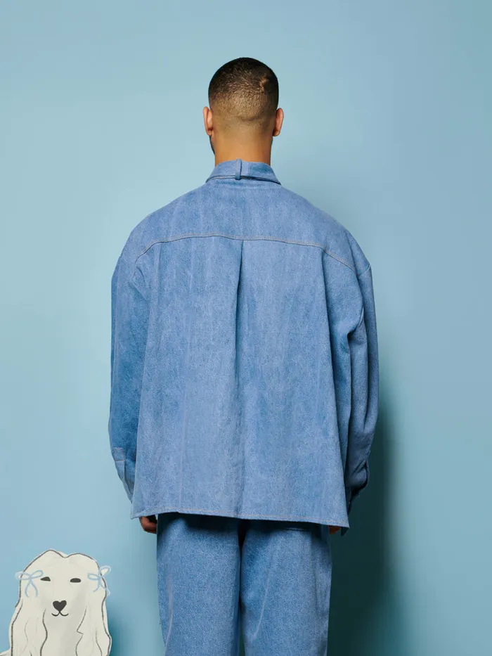 Men Lincoln Denim Bow Shirt Washed Denim Sister Jane Shirts