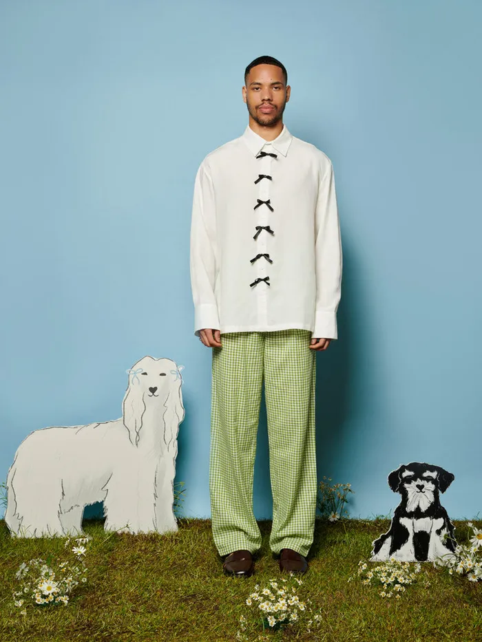 Men Lionel Gingham Trousers Fern Green Sister Jane Trousers