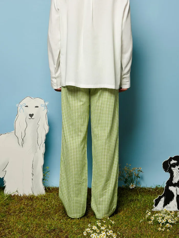 Men Lionel Gingham Trousers Fern Green Sister Jane Trousers