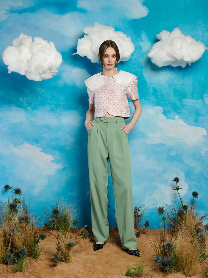 Men Lionel High Waisted Trousers Mint Green Sister Jane Trousers