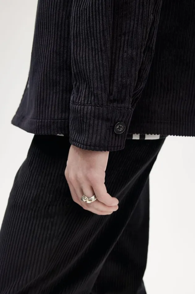 Men Overshirts Fred Perry Corduroy Overshirt Black
