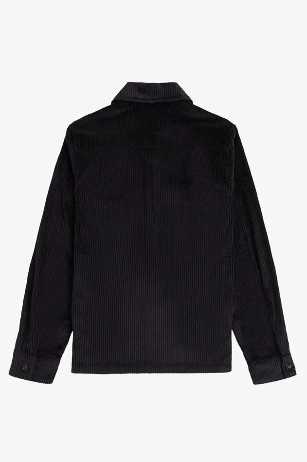Men Overshirts Fred Perry Corduroy Overshirt Black