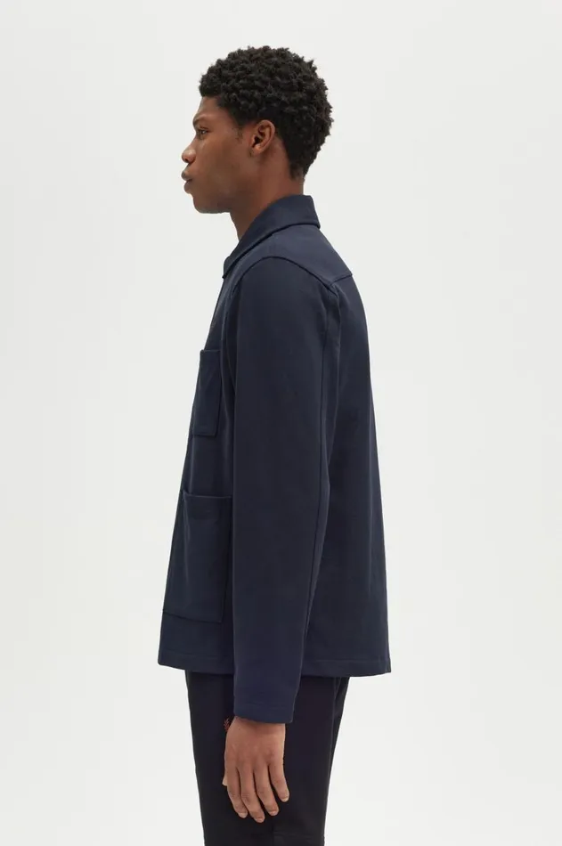 Men Overshirts Fred Perry Heavyweight Sweat Overshirt Navy