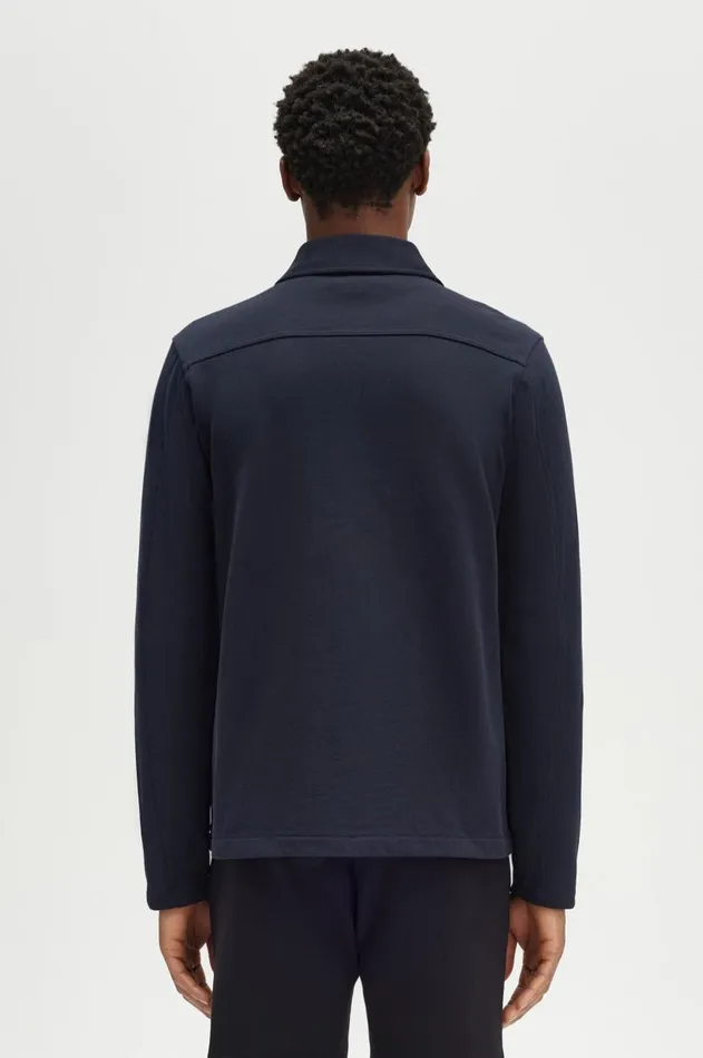 Men Overshirts Fred Perry Heavyweight Sweat Overshirt Navy