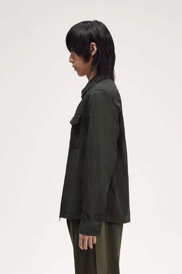 Men Overshirts Fred Perry Pocket Overshirt Night Greensnow White