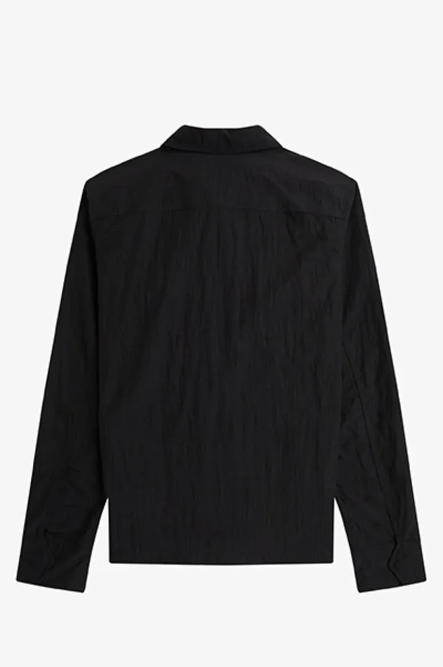 Men Overshirts Fred Perry Textured ZipThrough Overshirt Black