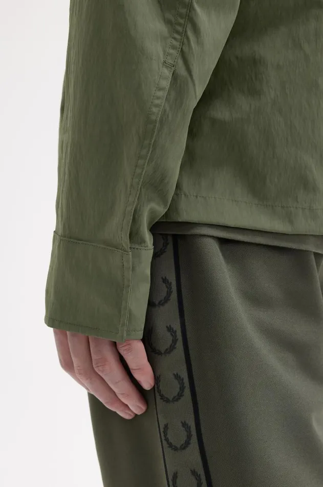 Men Overshirts Fred Perry Textured ZipThrough Overshirt Laurel Wreath Green