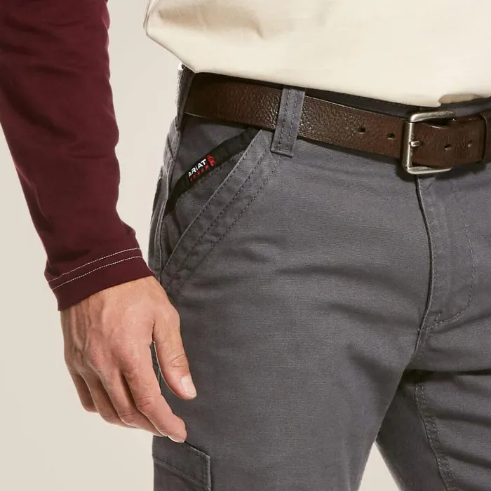 Men Pants and Shorts Ariat FR M5 Stretch DuraLight Canvas Stackable Straight Leg Pant Iron Gray