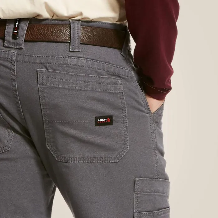 Men Pants and Shorts Ariat FR M5 Stretch DuraLight Canvas Stackable Straight Leg Pant Iron Gray