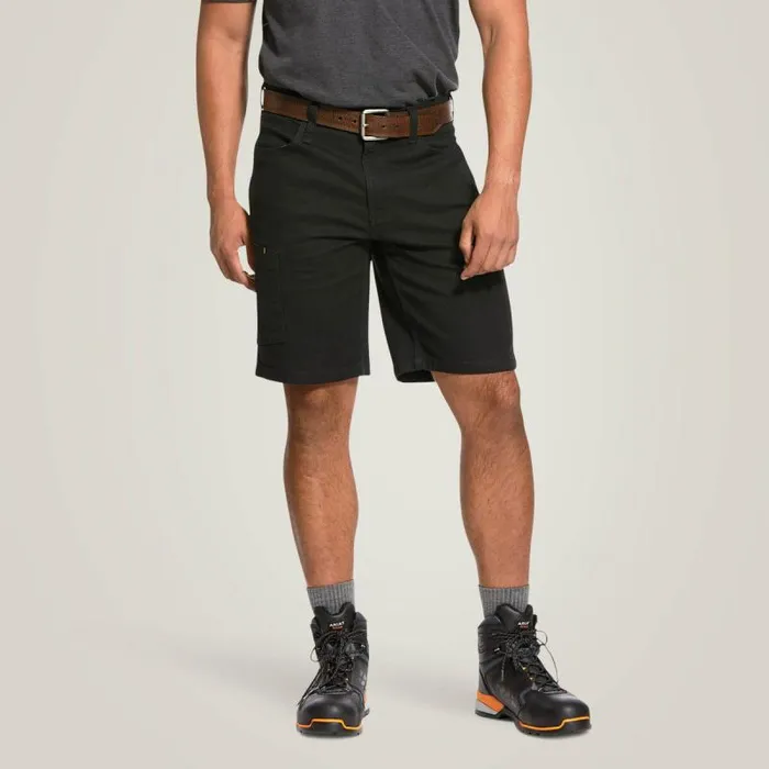 Men Pants and Shorts Ariat Rebar DuraStretch Made Tough 10034 Short Black