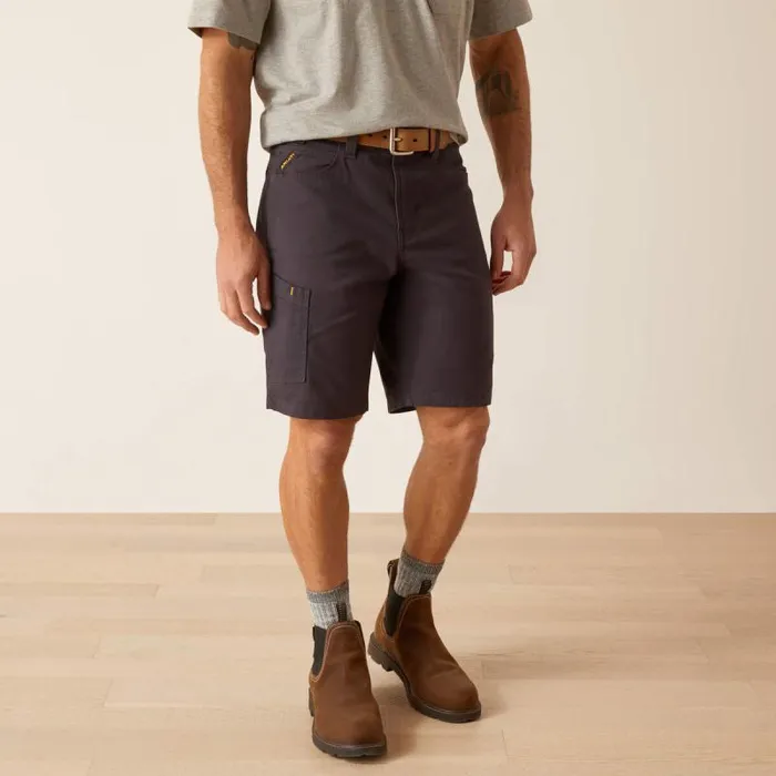 Men Pants and Shorts Ariat Rebar DuraStretch Made Tough 10034 Short Charcoal