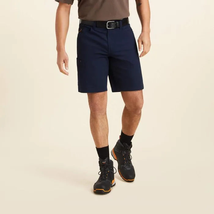 Men Pants and Shorts Ariat Rebar DuraStretch Made Tough 10034 Short Navy