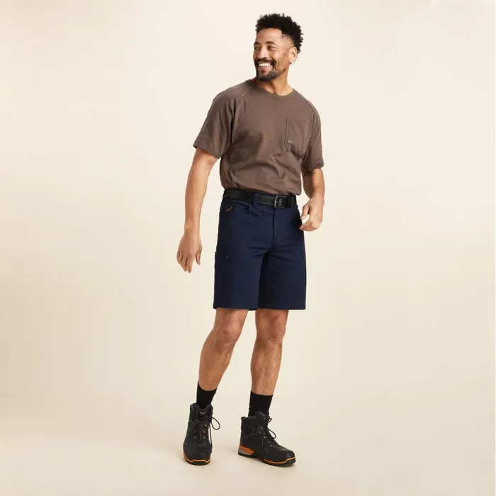 Men Pants and Shorts Ariat Rebar DuraStretch Made Tough 10034 Short Navy Men Pants and Shorts Ariat Rebar DuraStretch Made Tough 10034 Short Navy