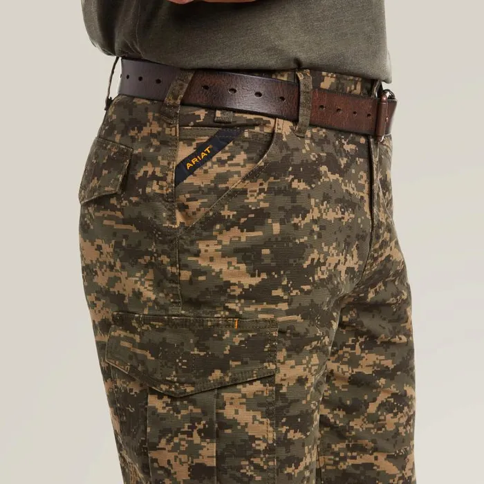 Men Pants and Shorts Ariat Rebar DuraStretch Made Tough Cargo 11034 Short Olive Camo Men Pants and Shorts Ariat Rebar DuraStretch Made Tough Cargo 11034 Short Olive Camo