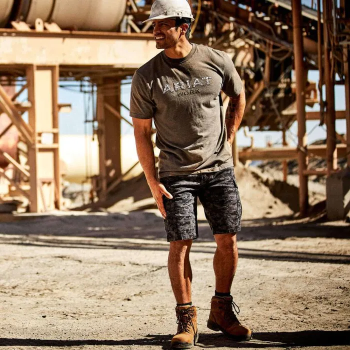 Men Pants and Shorts Ariat Rebar DuraStretch Made Tough Cargo 11034 Short Olive Camo Men Pants and Shorts Ariat Rebar DuraStretch Made Tough Cargo 11034 Short Olive Camo