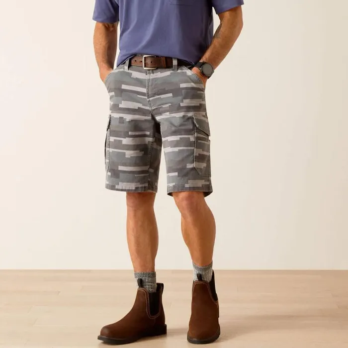 Men Pants and Shorts Ariat Rebar DuraStretch Made Tough Cargo 11034 Short Rebar Grey Masonry Camo Men Pants and Shorts Ariat Rebar DuraStretch Made Tough Cargo 11034 Short Rebar Grey Masonry Camo