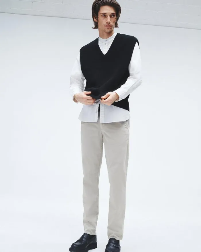Men Pants Rag 038 Bone Fit 2 Stretch Twill Chino Dark Grey