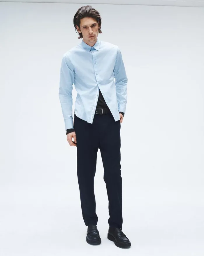 Men Pants Rag 038 Bone Lennox Tropical Wool Trouser Navy