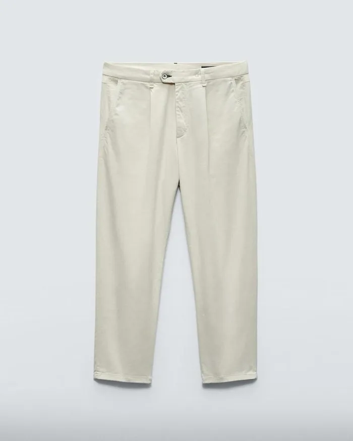 Men Pants Rag 038 Bone Pleated Cotton Chino Turtledove