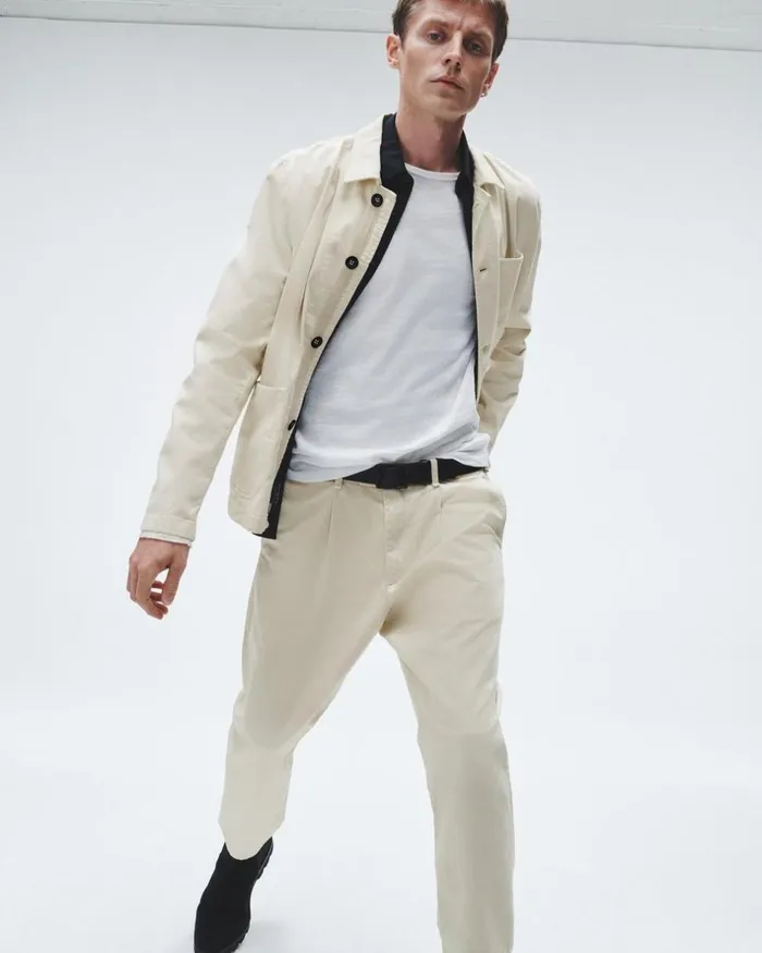 Men Pants Rag 038 Bone Pleated Cotton Chino Turtledove